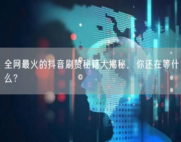 全网最火的抖音刷赞秘籍大揭秘，你还在等什么？