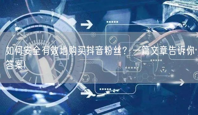 如何安全有效地购买抖音粉丝？一篇文章告诉你答案!