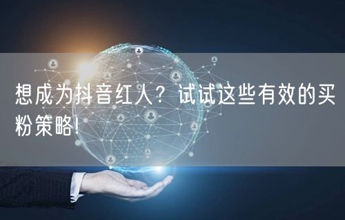 想成为抖音红人？试试这些有效的买粉策略!