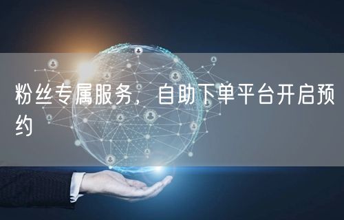 粉丝专属服务，自助下单平台开启预约