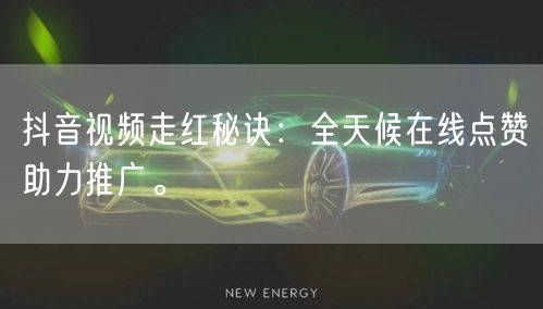 抖音视频走红秘诀:全天候在线点赞助力推广。