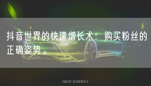 抖音世界的快速增长术:购买粉丝的正确姿势。