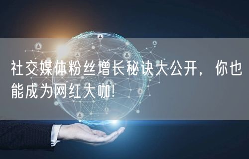 社交媒体粉丝增长秘诀大公开，你也能成为网红大咖!