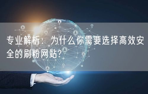 专业解析：为什么你需要选择高效安全的刷粉网站?