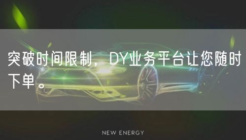 突破时间限制,DY业务平台让您随时下单。