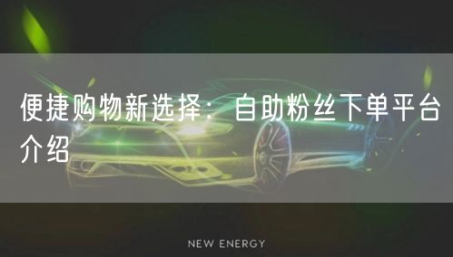 便捷购物新选择:自助粉丝下单平台介绍