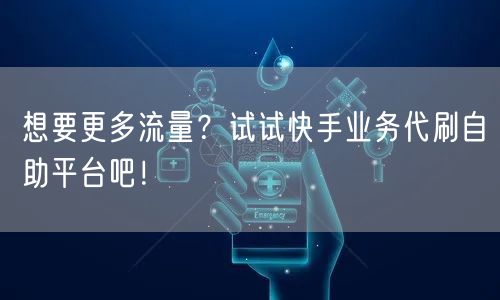 想要更多流量?试试快手业务代刷自助平台吧!