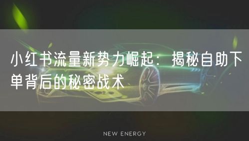 小红书流量新势力崛起:揭秘自助下单背后的秘密战术