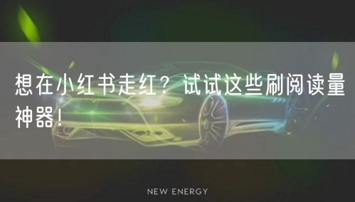 想在小红书走红?试试这些刷阅读量神器!