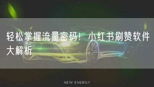 轻松掌握流量密码！小红书刷赞软件大解析