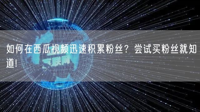 如何在西瓜视频迅速积累粉丝?尝试买粉丝就知道!