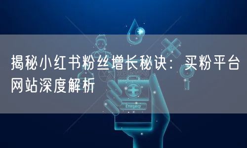 揭秘小红书粉丝增长秘诀：买粉平台网站深度解析