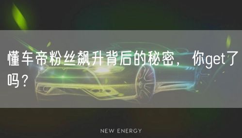 懂车帝粉丝飙升背后的秘密，你get了吗？