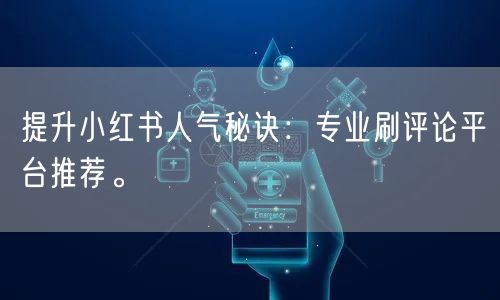 提升小红书人气秘诀：专业刷评论平台推荐。