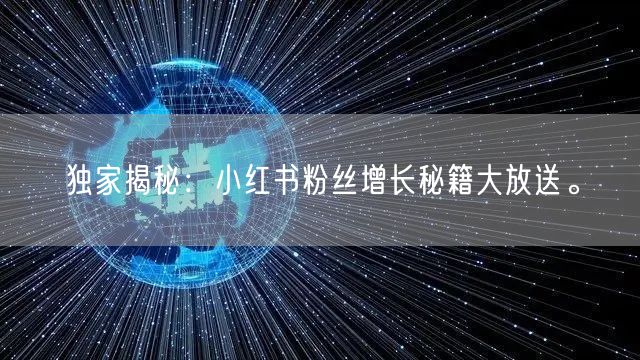 独家揭秘：小红书粉丝增长秘籍大放送。