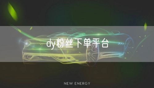 dy粉丝下单平台