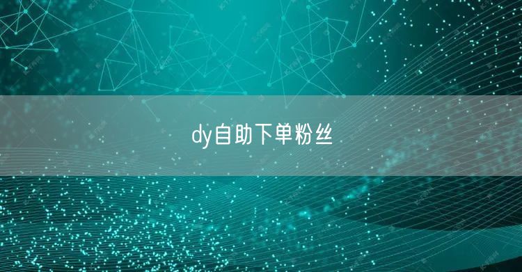 dy自助下单粉丝