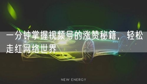 一分钟掌握视频号的涨赞秘籍，轻松走红网络世界