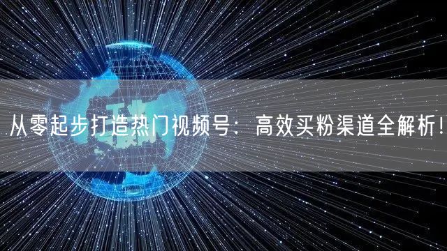 从零起步打造热门视频号：高效买粉渠道全解析！