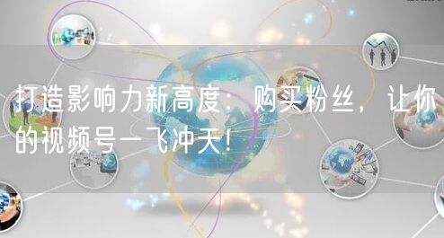 打造影响力新高度：购买粉丝，让你的视频号一飞冲天！