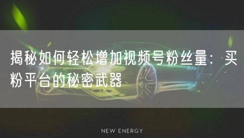 揭秘如何轻松增加视频号粉丝量：买粉平台的秘密武器