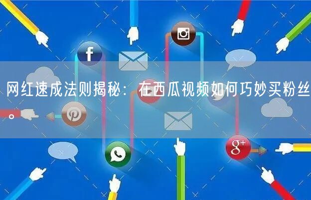 网红速成法则揭秘：在西瓜视频如何巧妙买粉丝。