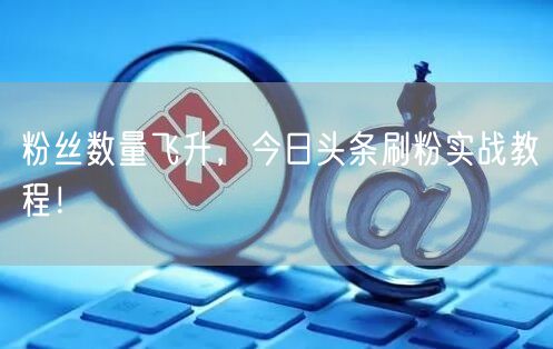 粉丝数量飞升，今日头条刷粉实战教程！