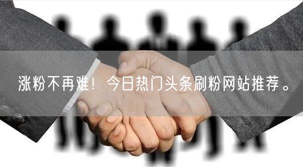 涨粉不再难！今日热门头条刷粉网站推荐。