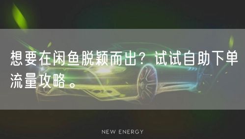 想要在闲鱼脱颖而出？试试自助下单流量攻略。
