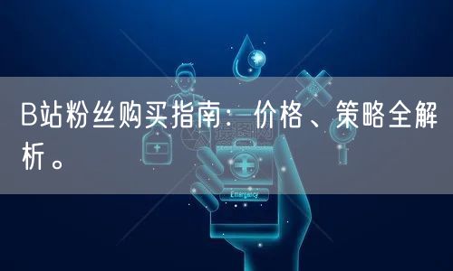 B站粉丝购买指南：价格、策略全解析。