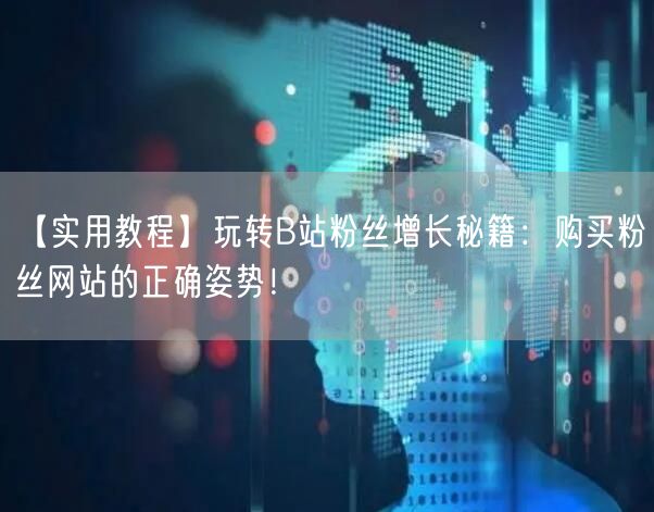 【实用教程】玩转B站粉丝增长秘籍：购买粉丝网站的正确姿势！