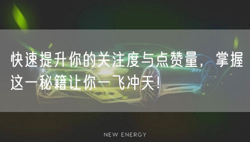 快速提升你的关注度与点赞量，掌握这一秘籍让你一飞冲天！