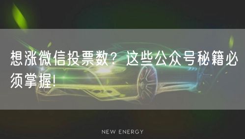 想涨微信投票数？这些公众号秘籍必须掌握!
