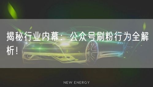 揭秘行业内幕：公众号刷粉行为全解析！