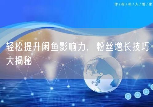 轻松提升闲鱼影响力，粉丝增长技巧大揭秘