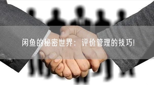 闲鱼的秘密世界：评价管理的技巧!