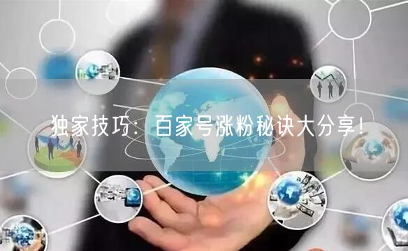 独家技巧：百家号涨粉秘诀大分享！