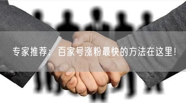 专家推荐：百家号涨粉最快的方法在这里！
