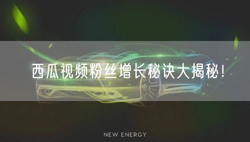 西瓜视频粉丝增长秘诀大揭秘！
