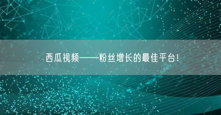 西瓜视频——粉丝增长的最佳平台！