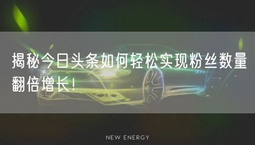揭秘今日头条如何轻松实现粉丝数量翻倍增长！
