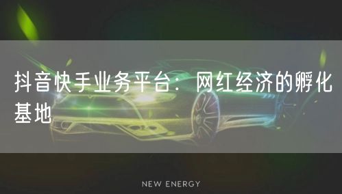 抖音快手业务平台：网红经济的孵化基地