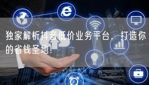 独家解析抖音低价业务平台，打造你的省钱圣地！