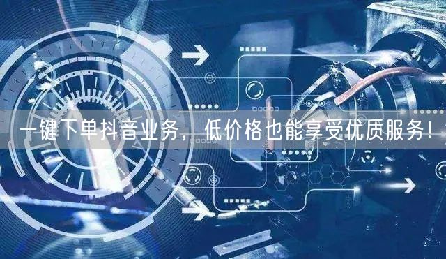 一键下单抖音业务，低价格也能享受优质服务！