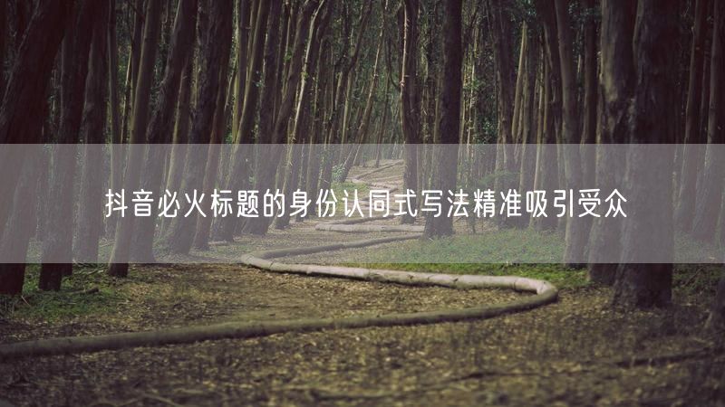 抖音必火标题的身份认同式写法精准吸引受众