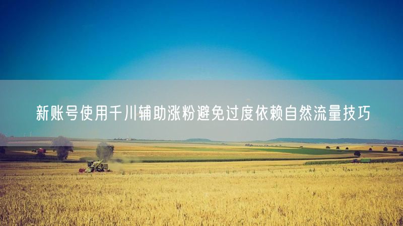 新账号使用千川辅助涨粉避免过度依赖自然流量技巧